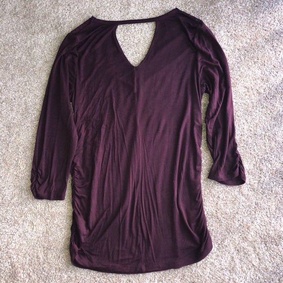 Maurices 24/7 tunic tee w/ lace trim 3/4 sleeves - Picture 4 of 6